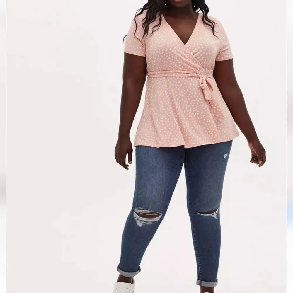 Torrid Wrap Front Empire Waist Knit Top